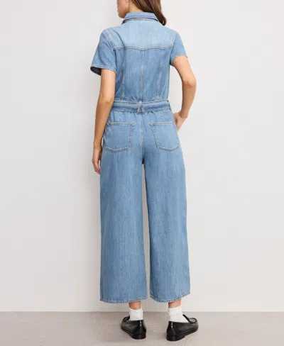 Good American Fit For Success Lite Denim Cropped Jumpsuit