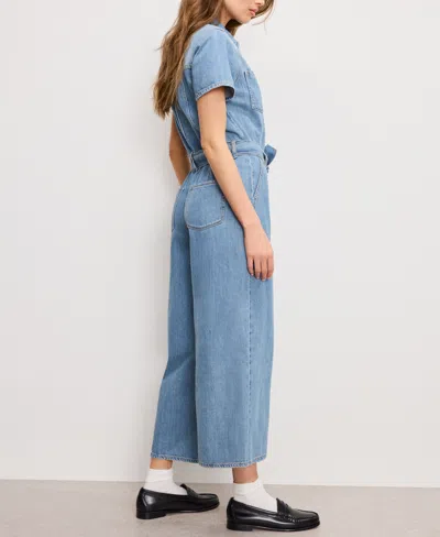 Good American Fit For Success Lite Denim Cropped Jumpsuit