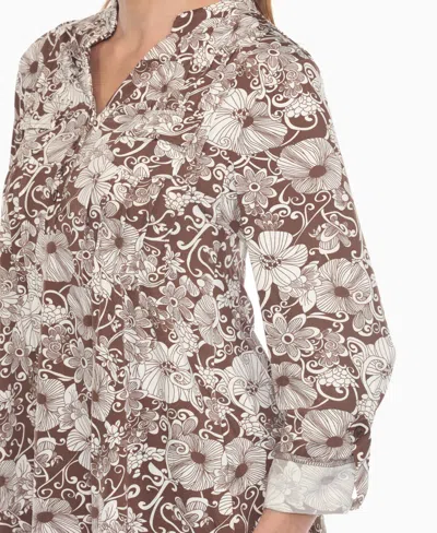 White Mark Women's 2-piece Floral Print Tunic Top And Pants Set