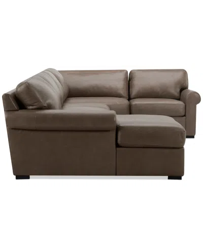 Macy's Radley Roll Arm 152" 4-pc. Leather Wedge Corner Chaise Sectional, Exclusively At