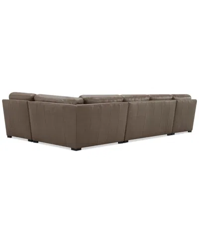 Macy's Radley Roll Arm 152" 4-pc. Leather Wedge Corner Chaise Sectional, Exclusively At