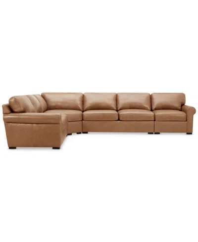 Macy's Radley 148" 5-pc. Leather Wedge L Shape Modular Sectional, Created For