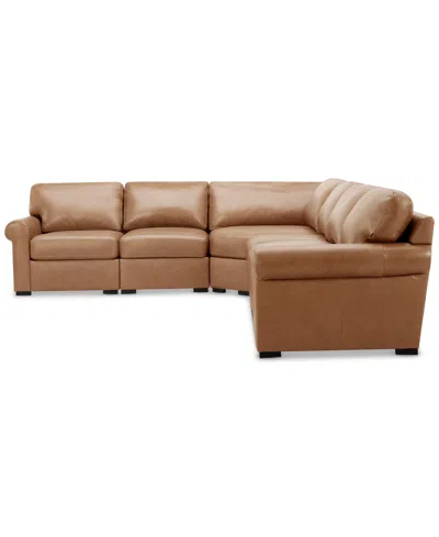 Macy's Radley 148" 5-pc. Leather Wedge L Shape Modular Sectional, Created For