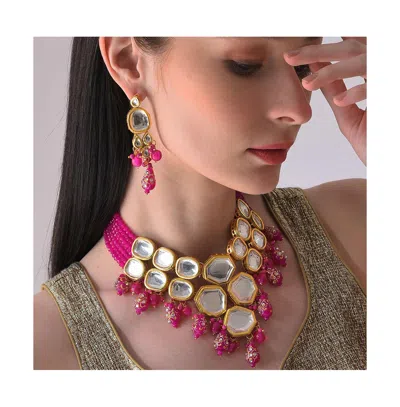Sohi Gold-plated Stone Jewellery Set