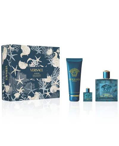 Versace Men's 3-pc. Eros Pour Homme Eau De Toilette Gift Set