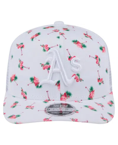 New Era Men's White Athletics Flamingo Mesh Back 9seventy Stretch-snap Hat