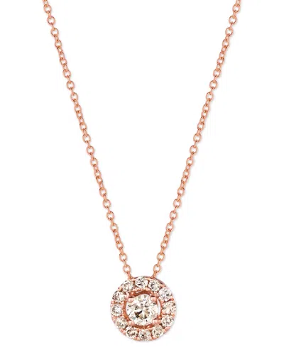 Le Vian Nude Diamond Halo Adjustable 20" Pendant Necklace (1/2 Ct. T.w.) In 14k Rose Gold