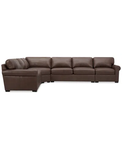 Macy's Radley 148" 5-pc. Leather Wedge L Shape Modular Sectional, Created For