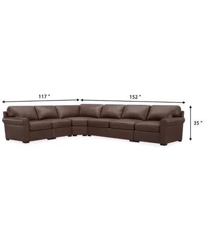 Macy's Radley 148" 5-pc. Leather Wedge L Shape Modular Sectional, Created For