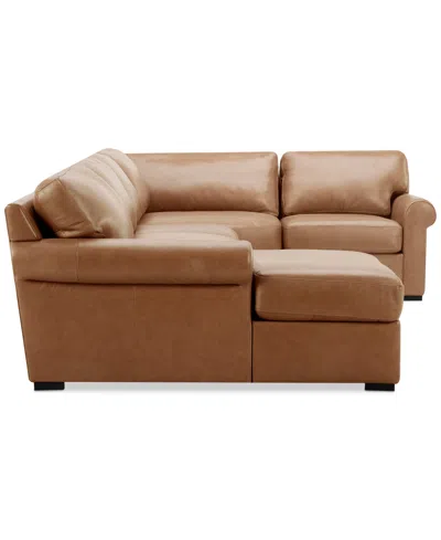 Macy's Radley Roll Arm 145" 6-pc. Leather Wedge Corner Chaise Sectional, Exclusively At