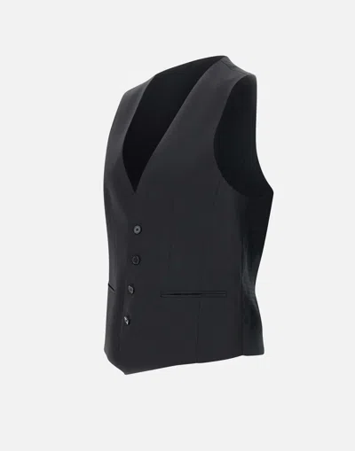 Hugo Boss Wool Fabric Sleeveless Vest With Adjustable Back Strap