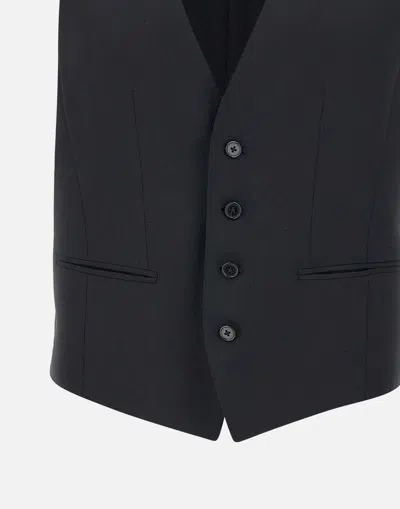 Hugo Boss Wool Fabric Sleeveless Vest With Adjustable Back Strap