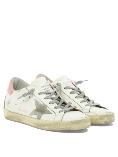 Golden Goose Super-star Sneakers In Nappa Leather With Suede Star And Pink Leather Heel Tab Shoes In Multi