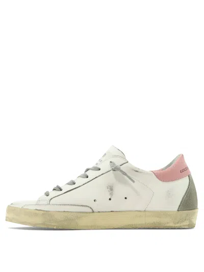 Golden Goose Super-star Sneakers In Nappa Leather With Suede Star And Pink Leather Heel Tab Shoes In Multi
