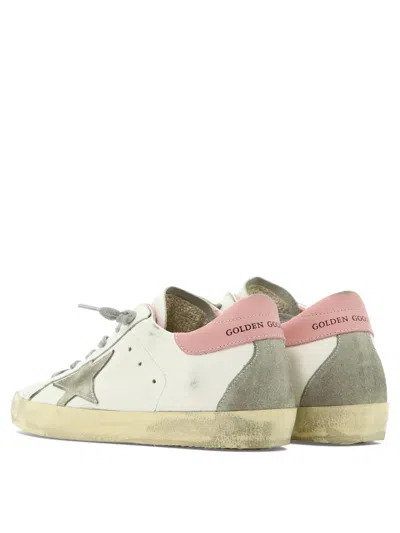 Golden Goose Super-star Sneakers In Nappa Leather With Suede Star And Pink Leather Heel Tab Shoes In Multi
