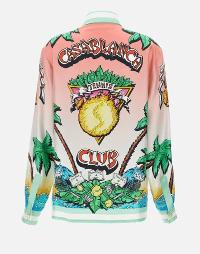 Casablanca Shirt In Pure Silk With Graphic Print