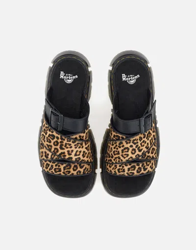 Dr. Martens' Mattison Light Tan Mini Leopard Slides Light Tan
