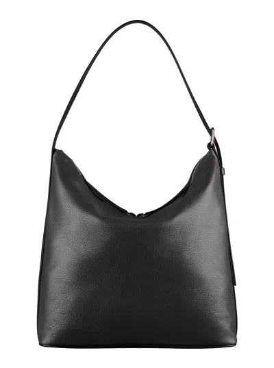 Apc Vera Black Shoulder Bag With Embossed Logo Lettering On The Front And Adjustable Shoulder Strap In L