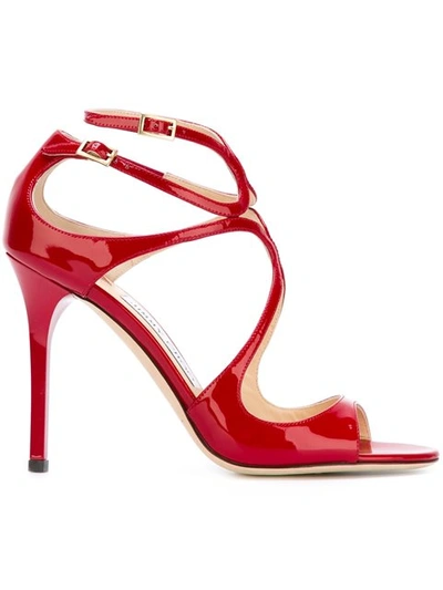 Jimmy Choo Lancer 100 Patent-leather Pumps In Red