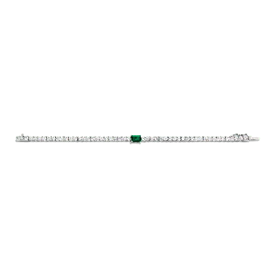 Aurate New York Lab Grown White Sapphire Tennis Bracelet With Emerald