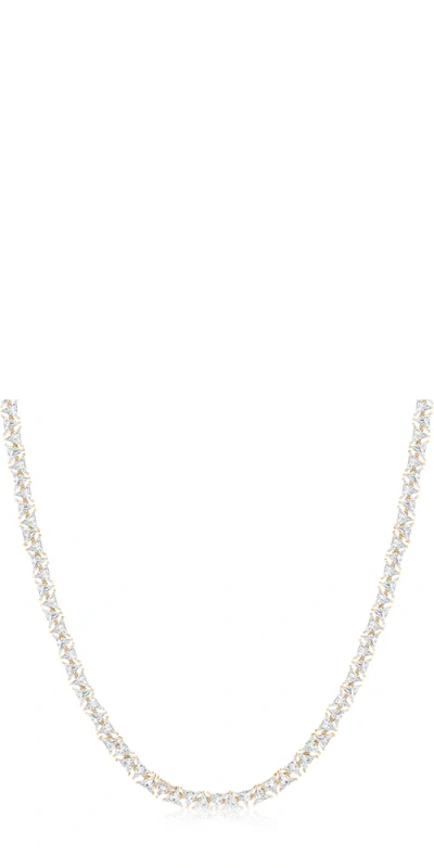 Aurate New York Lab Grown White Sapphire Trillion Tennis Necklace