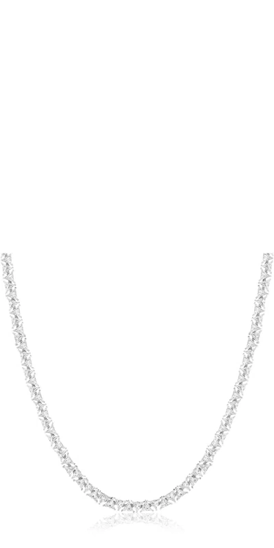 Aurate New York Lab Grown White Sapphire Trillion Tennis Necklace