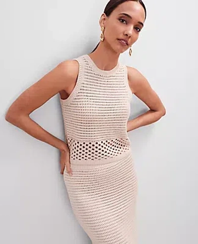 Ann Taylor Crochet Sweater Shell Top