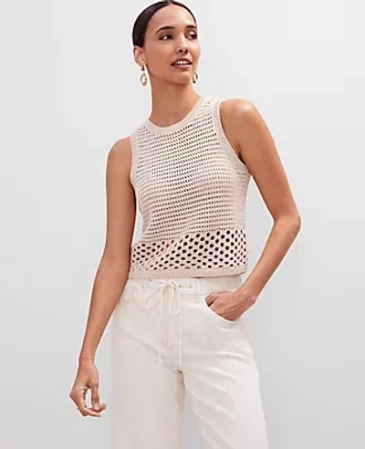 Ann Taylor Crochet Sweater Shell Top
