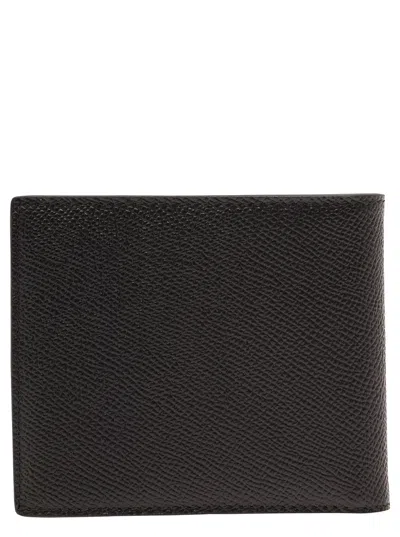 Dolce & Gabbana Black Bi-fold Wallet With Logo Plaque On The Front In Grained Leather Man