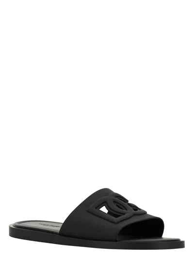 Dolce & Gabbana Black Sandals With Logo Detail
