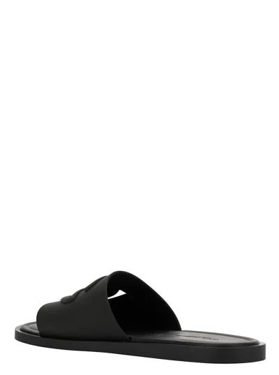 Dolce & Gabbana Black Sandals With Logo Detail