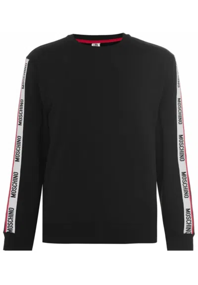Moschino Printed Logo Sweater In Black