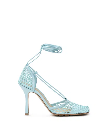 Bottega Veneta Blue Stretch Web Heels