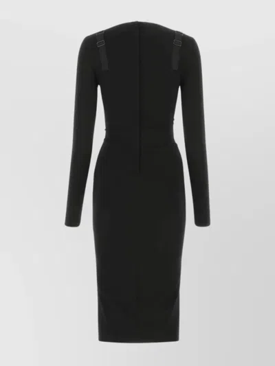 Dolce & Gabbana Lingerie Design Long-sleeved Sheath Dress In Animal Print