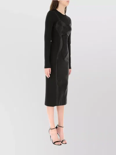 Dolce & Gabbana Lingerie Design Long-sleeved Sheath Dress In Animal Print