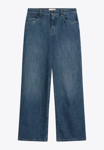 The Row Eglitta Wide Faded Jeans In Blue