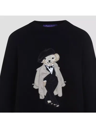 Ralph Lauren Bear Motif Cashmere Pullover With Front Design