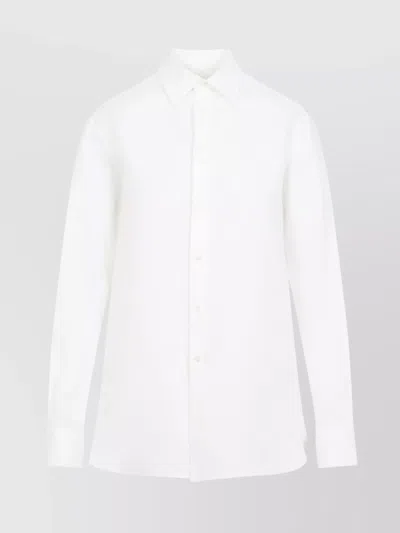 Ralph Lauren Adrien Linen Shirt With Long Sleeves In White