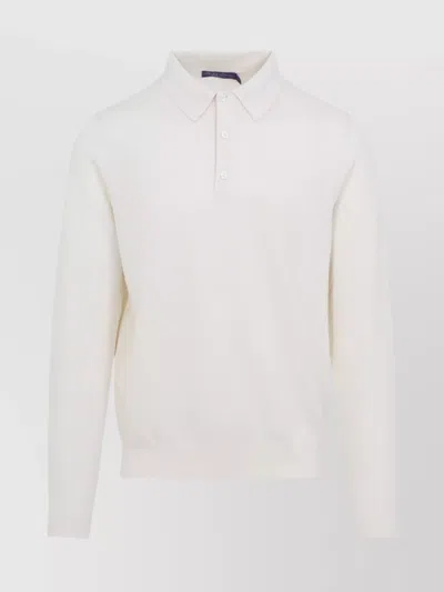 Ralph Lauren Silk-cotton Blend Sweater With Polo Collar