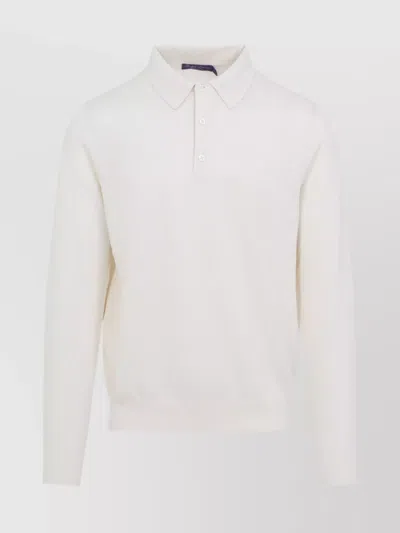 Ralph Lauren Silk-cotton Blend Sweater With Polo Collar