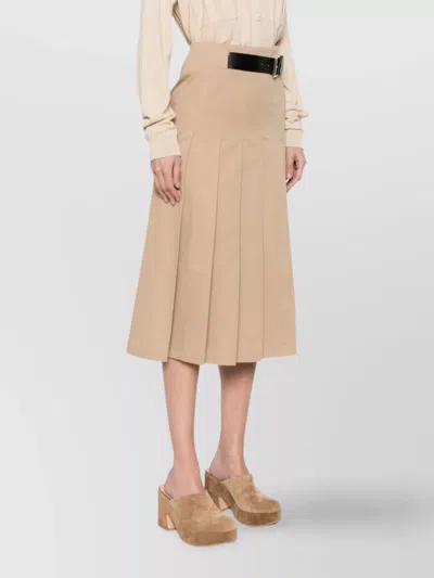 Semicouture Semi Couture Pleated High-waist Midi Skirt With Structured Belt