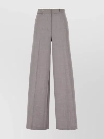 Ballantyne Trousers Back Pockets Belt Loops Front Pleats In Gray