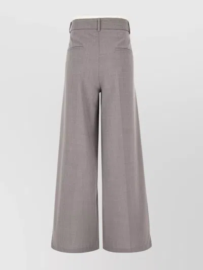 Ballantyne Trousers Back Pockets Belt Loops Front Pleats In Gray