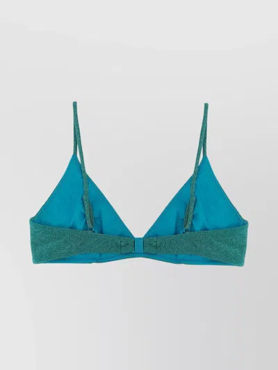 Mc2 Saint Barth Paloma Lurex Triangle Bikini Top In Green