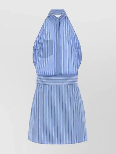 Prada Embroidered Poplin Mini Dress