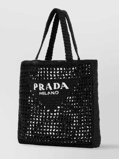 Prada Black Shopping Bag In Black