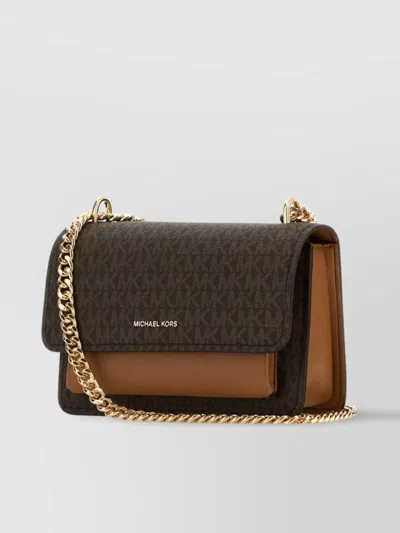 Michael Kors Canvas And Leather Claire Shoulder Bag