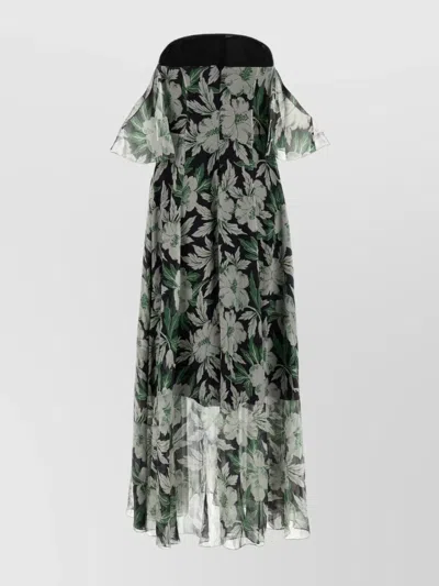 Loewe Off-the-shoulder Floral-print Silk-crepon Midi Dress