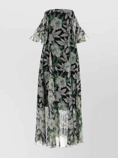 Loewe Off-the-shoulder Floral-print Silk-crepon Midi Dress