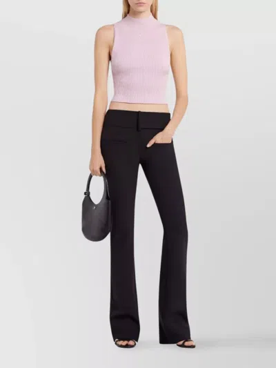 Courrèges Ribbed Crop Top Mock Neck